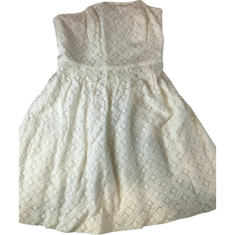 Lilly Pulitzer Strapless White Eyelet Dress Size 6 Cotton Blend Summer Dress